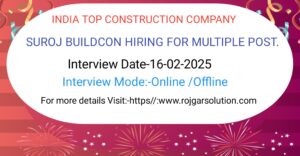 Read more about the article Suroj buildcon Construction Company Hiring for Multiple post.